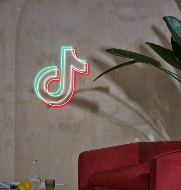 tiktok logo neon sign