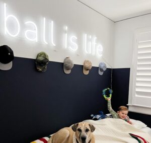 white nursery neon sign