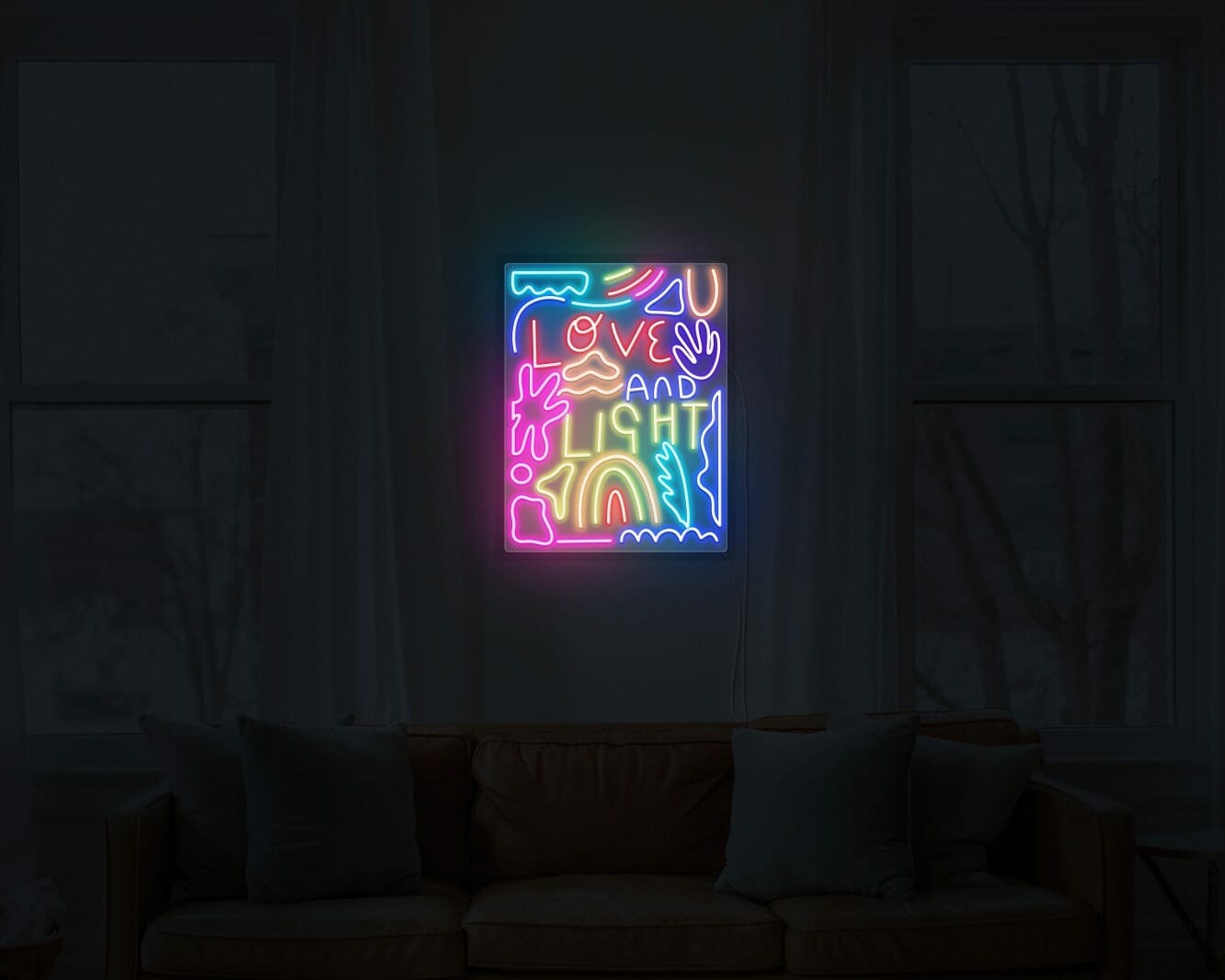 Wall art neon light for a modern and edgy look