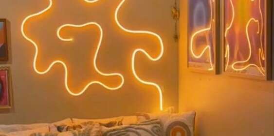 yellow neon sign for bedroom