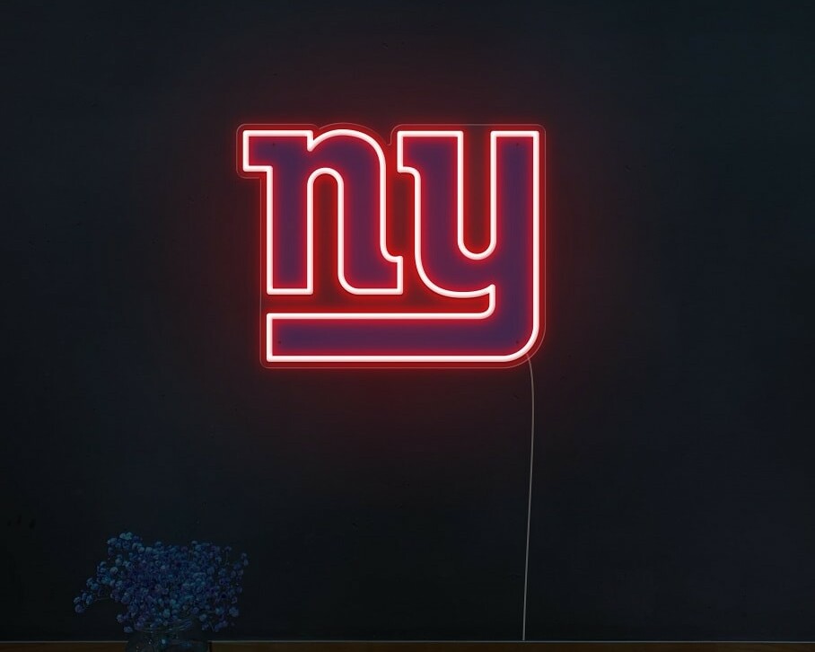 A cool and stylish neon sign of the New York Giants logo for showing patriotism