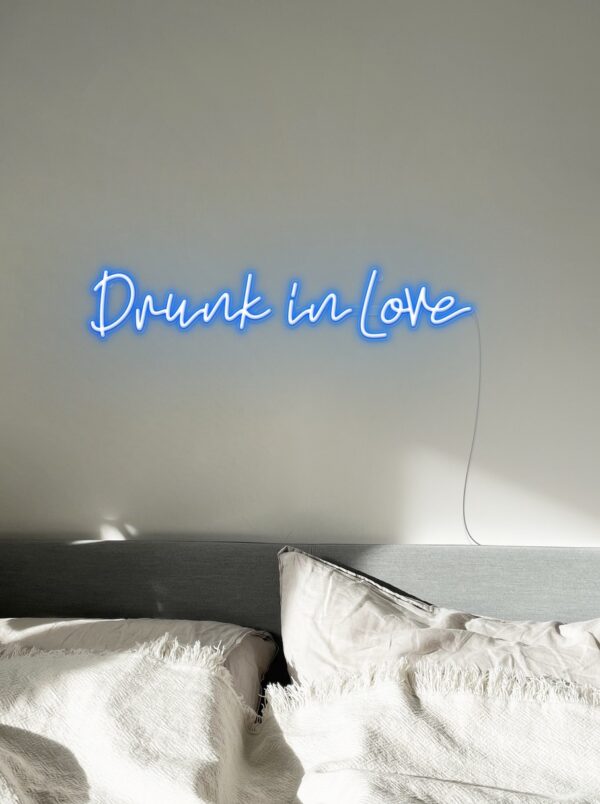 bedroom blue neon light sign