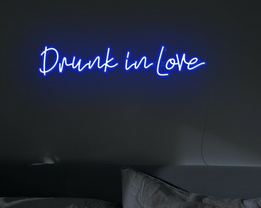 bedroom blue neon light