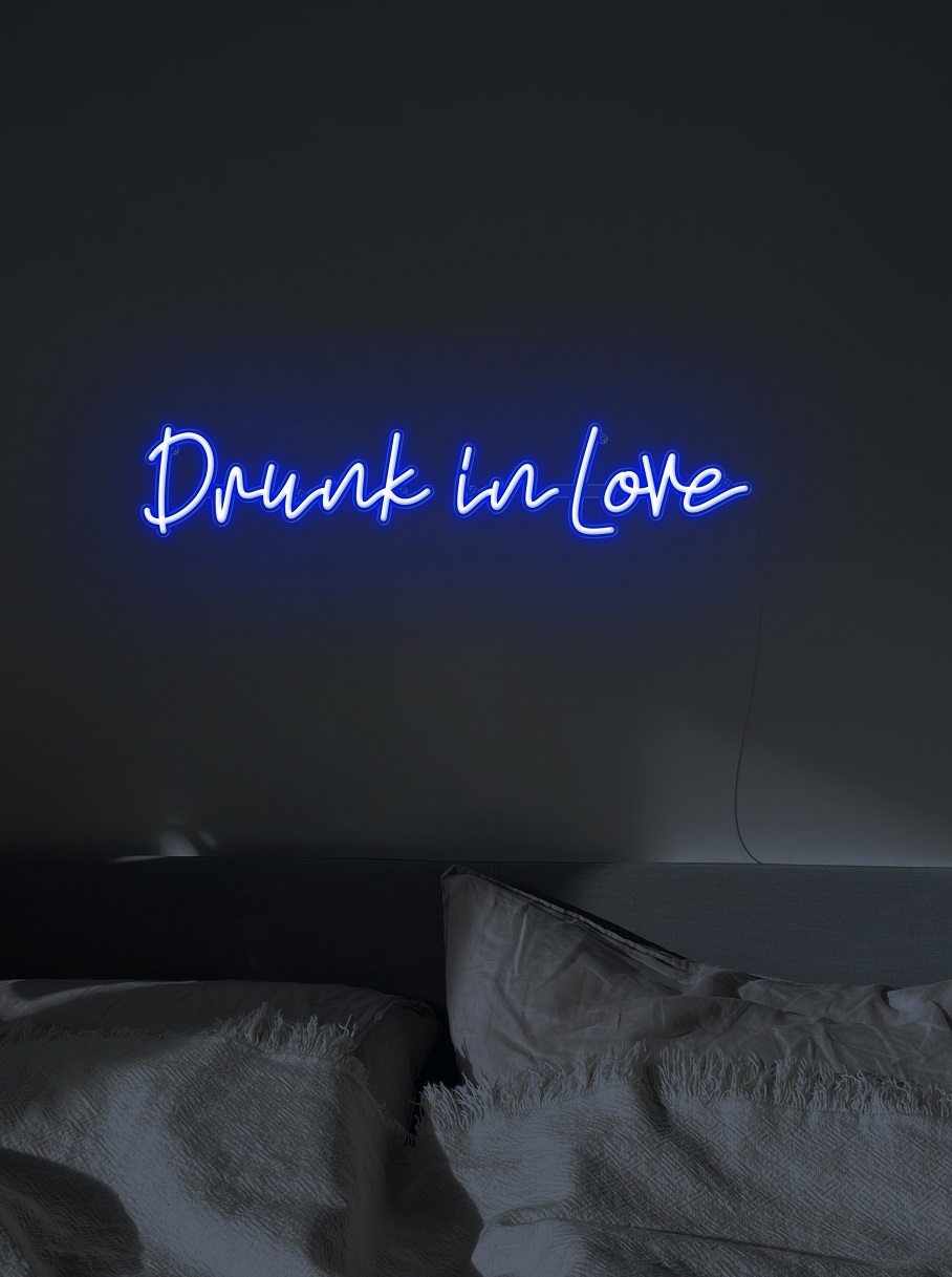 bedroom blue neon light