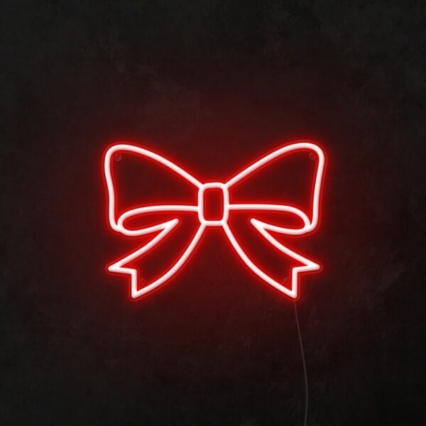 red bowknot neon light