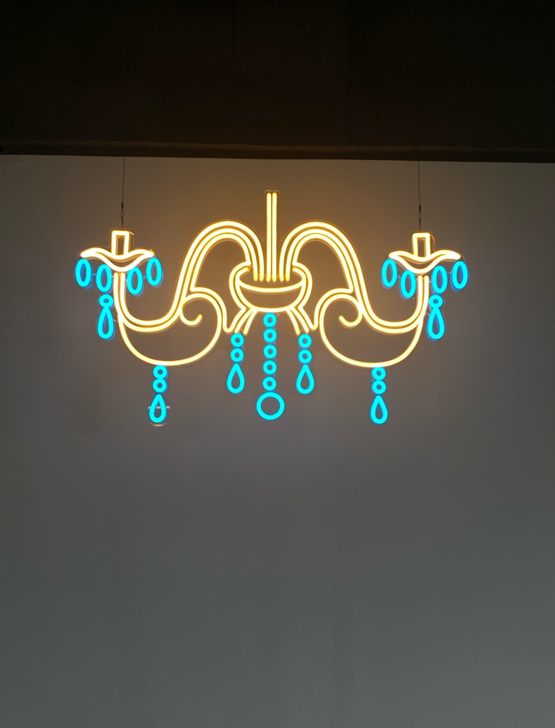 chandelier neon light