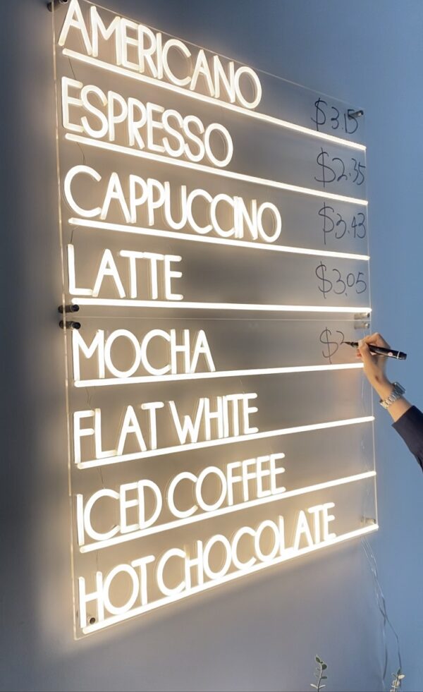 coffee menu sign