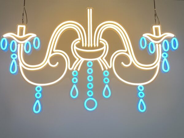 hanging neon light