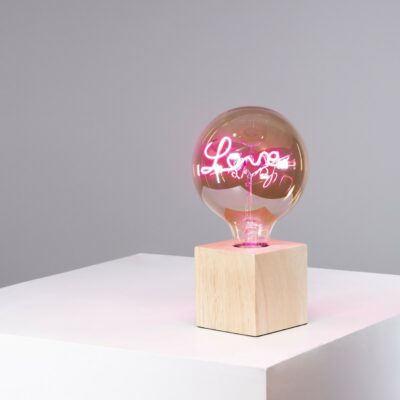 pink love edison bulb