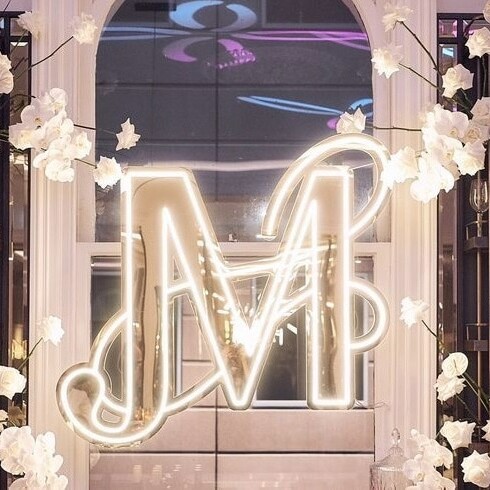 Gold Mirror Monogram Neon Sign