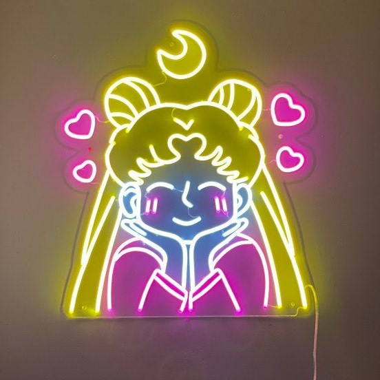 anime neon signs, Sailor Moon neon light, neon anime sign