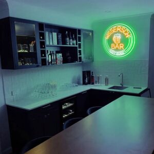 bar neon light, pub neon sign, circle neon sign