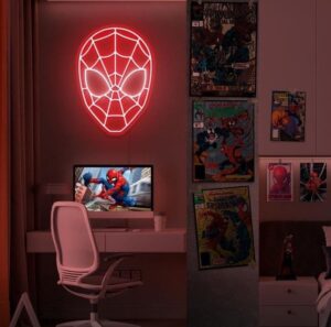 comic led neon sign, spiderman neon signs