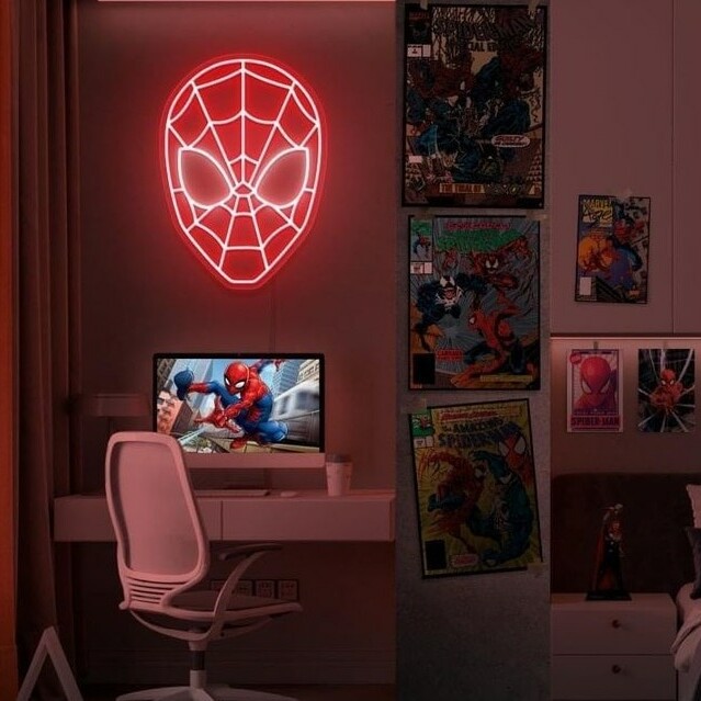 comic led neon sign, spiderman neon signs