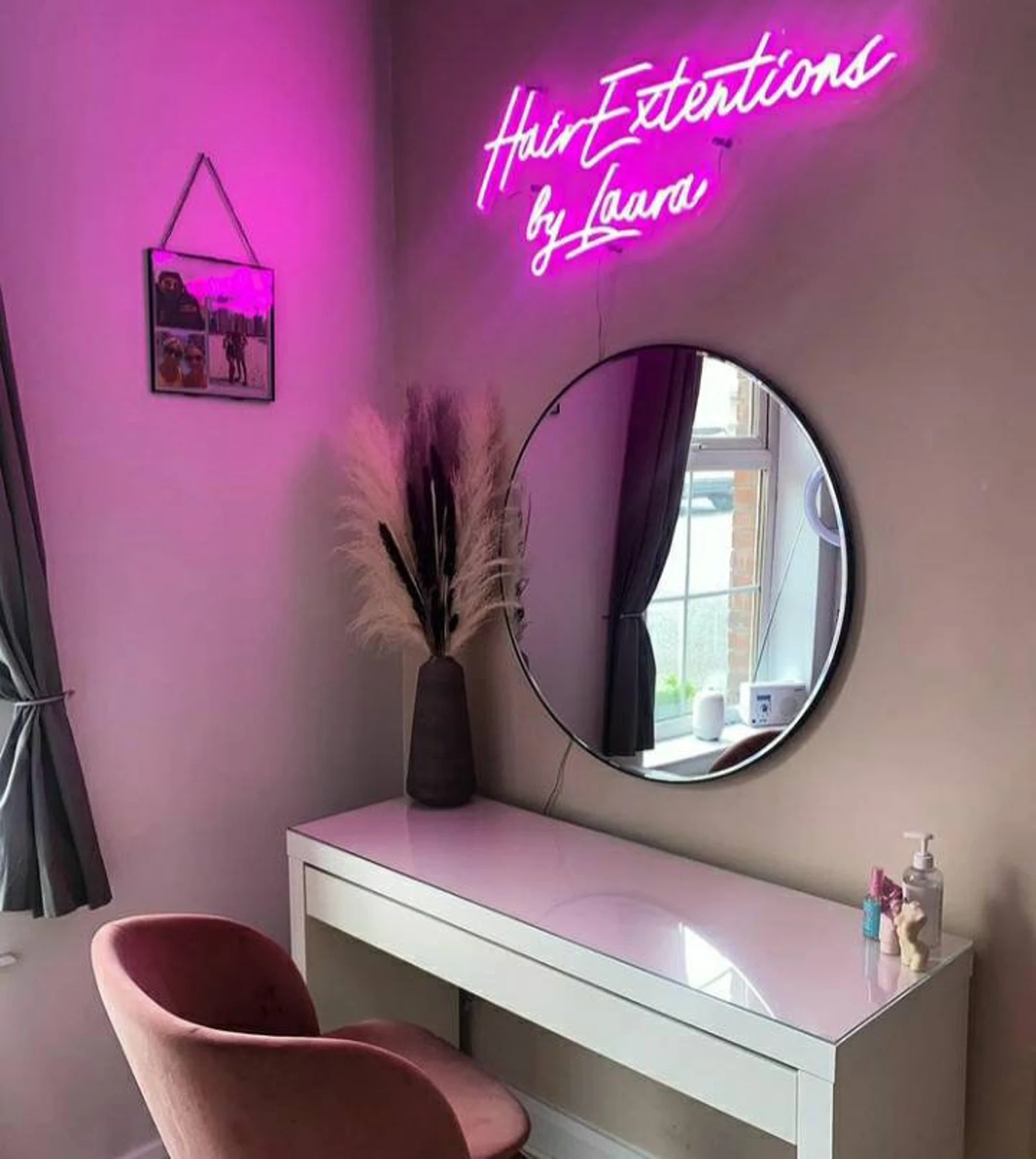 custom neon light wall art, pink neon signs for home decor