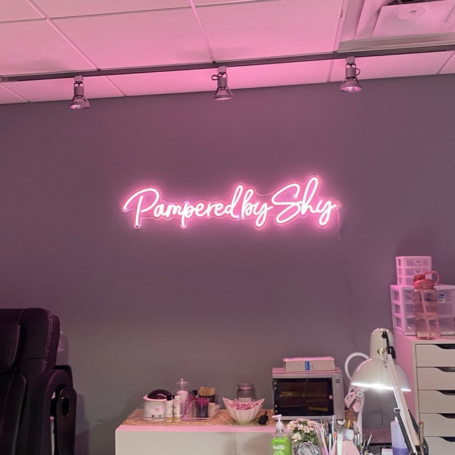 custom neon sign for hair saloon, spa and nail shop