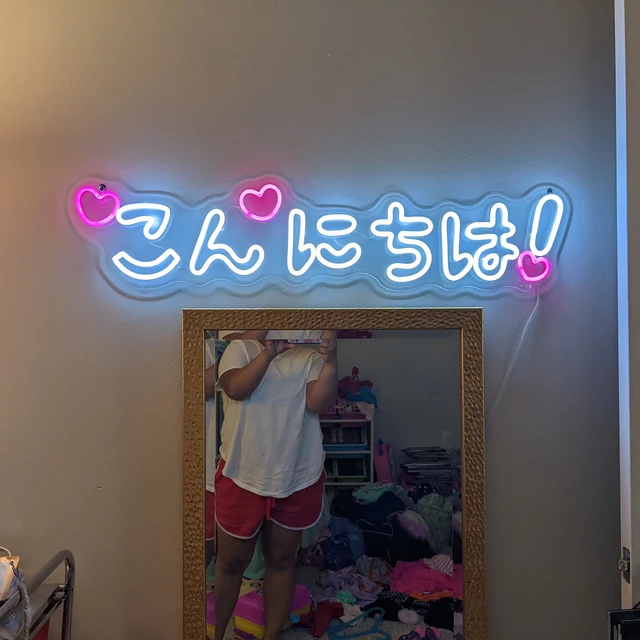 cute bedroom neon signs, mirror neon lights