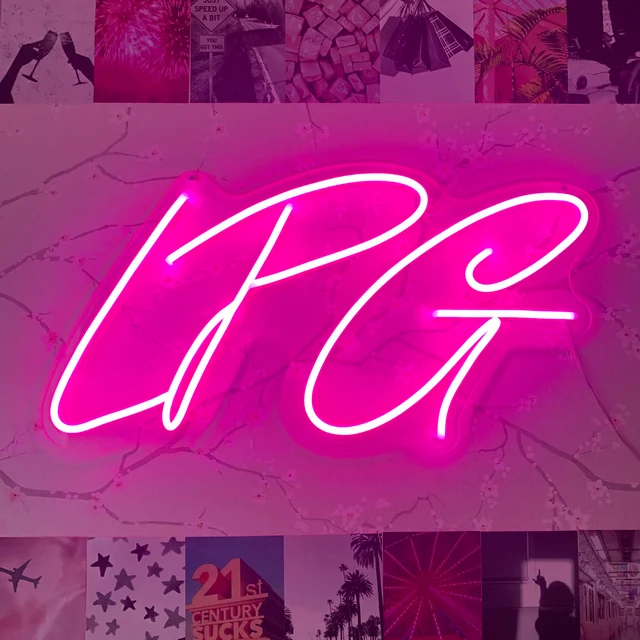 dorm room neon sign, initials custom neon signs.