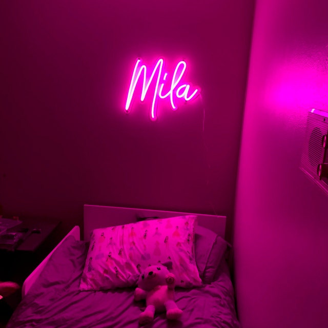 first name neon signs, custom small neon light for dorm