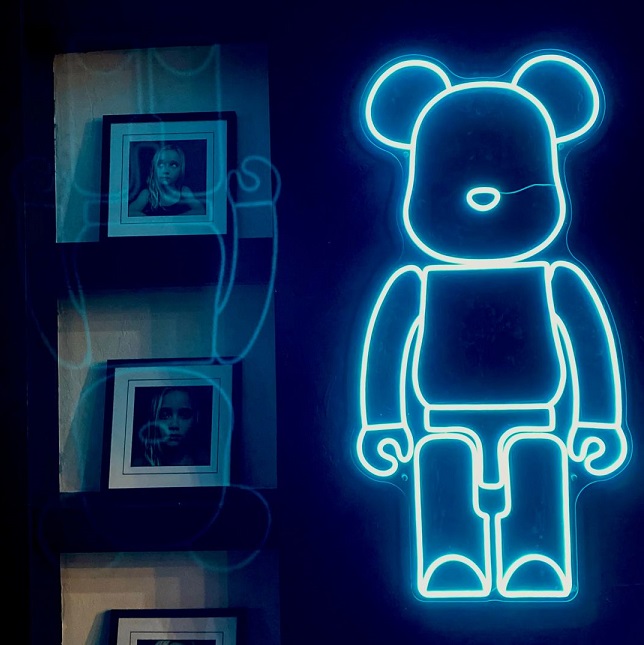 gloomy bear ice blue neon light