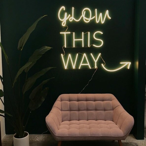 glow this way saloon neon sign nail shop neon light