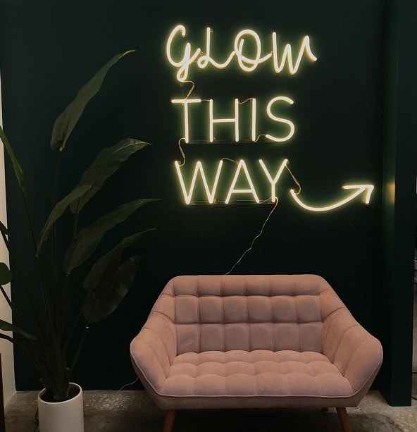 glow this way saloon neon sign nail shop neon light