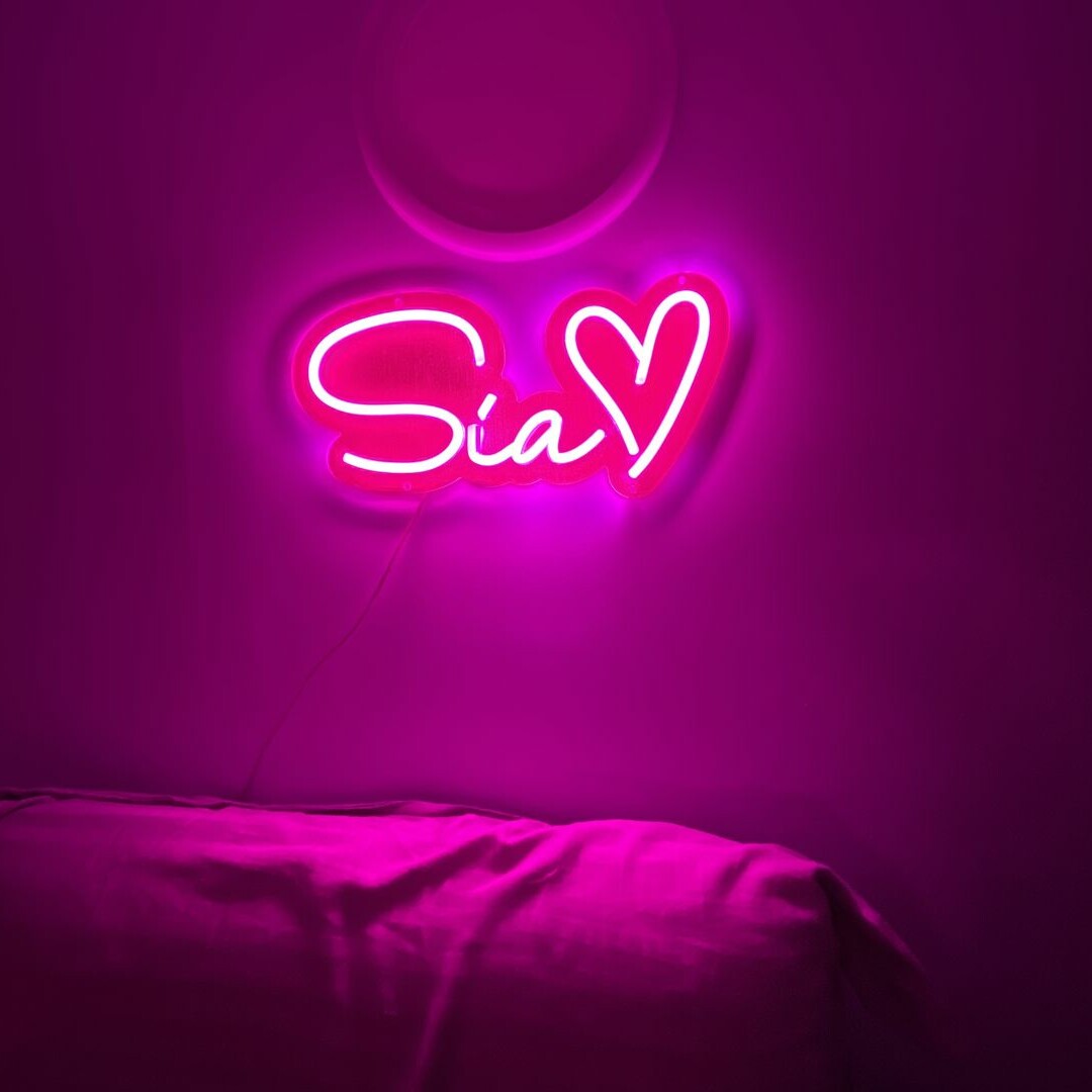 initials neon sign, custom initial neon lights