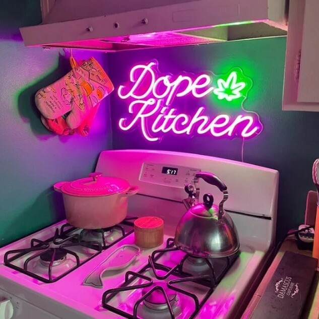 kitchen neon light backsplash neon sign