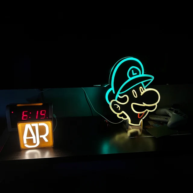 mario neon signs, custom gaming neon lights