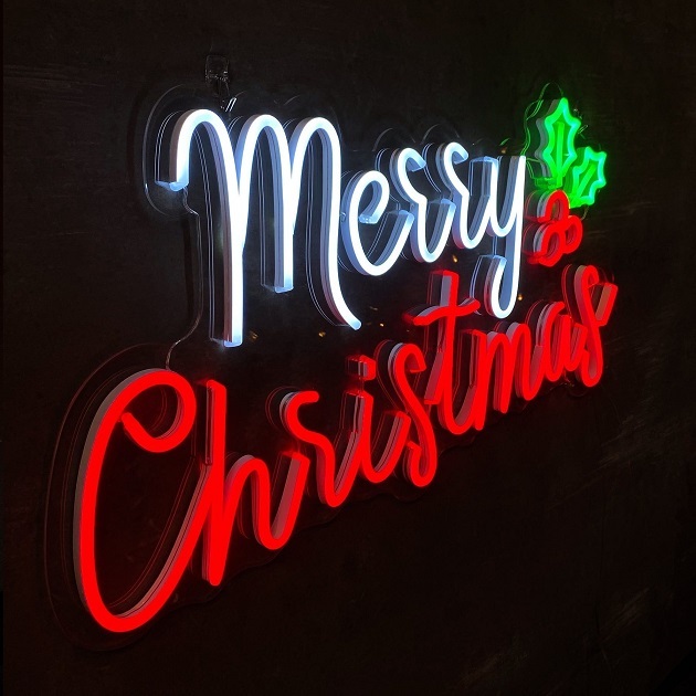 merry christmas letter led neon sign