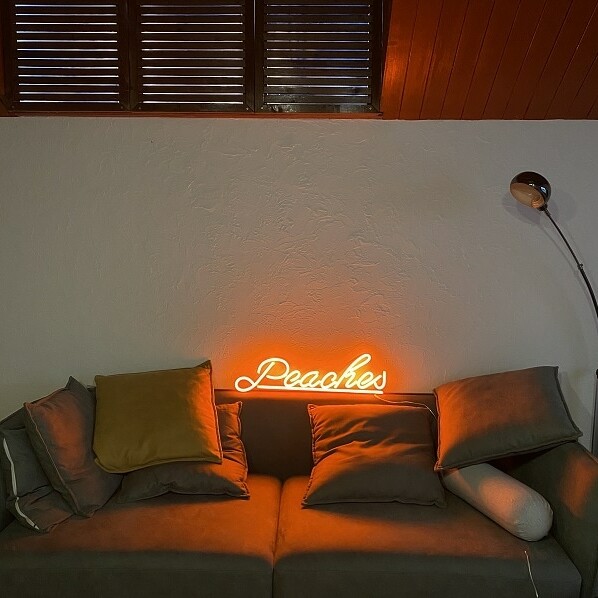 orange living room neon light3