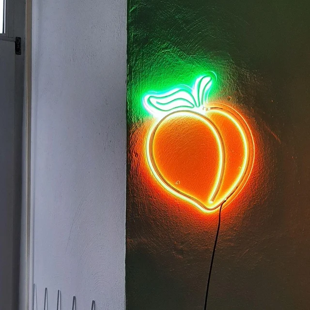 peach neon light, cute small neon signs