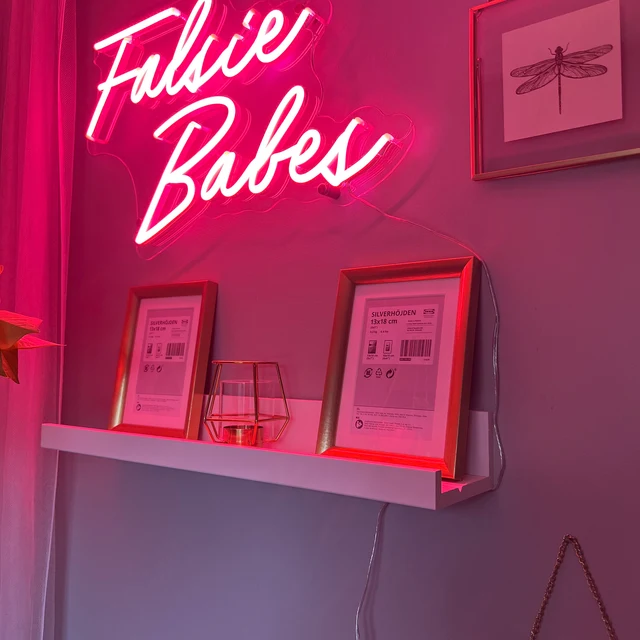 peronalized red neon sign for corner