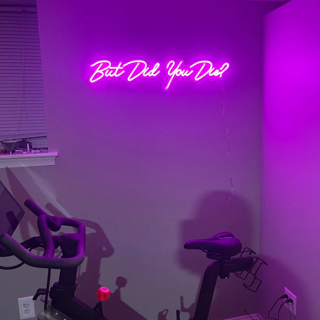 pink custom neon sign for gym