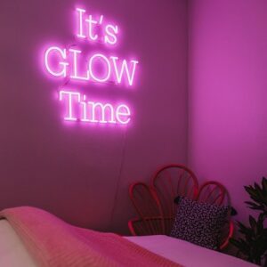 pink neon letters sign for home