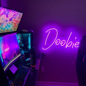 purple game room neon lights, custom color neon signs