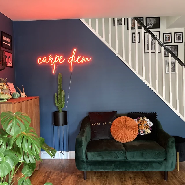 red home decor neon light