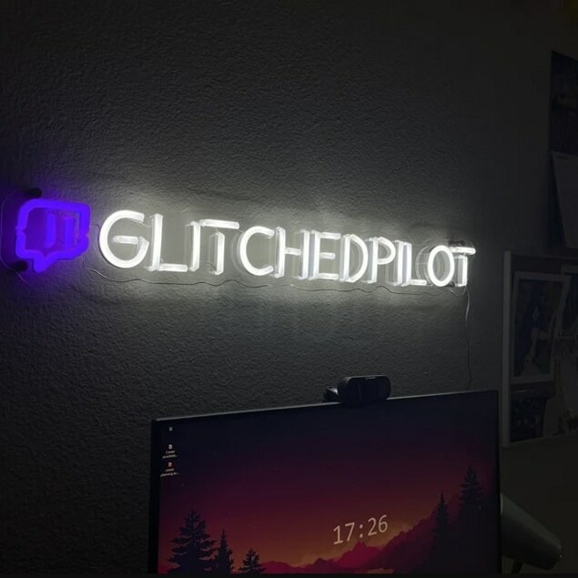 social media neon sign for twitch