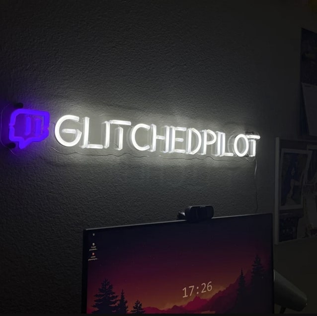 social media neon sign for twitch