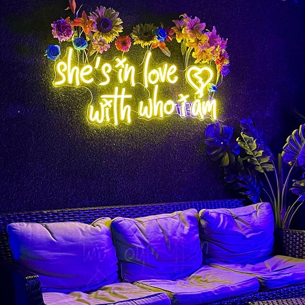 yellow neon light for wall