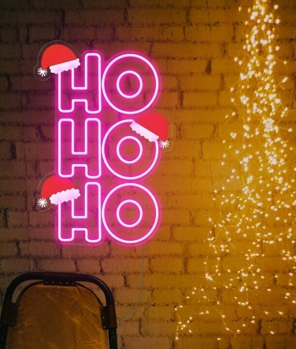 holiday decor neon sign, neon light for christmas, pink neon sign