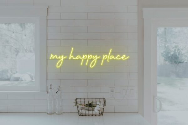 house decor custom neon sign, neon light room decor, yellow wall art sign