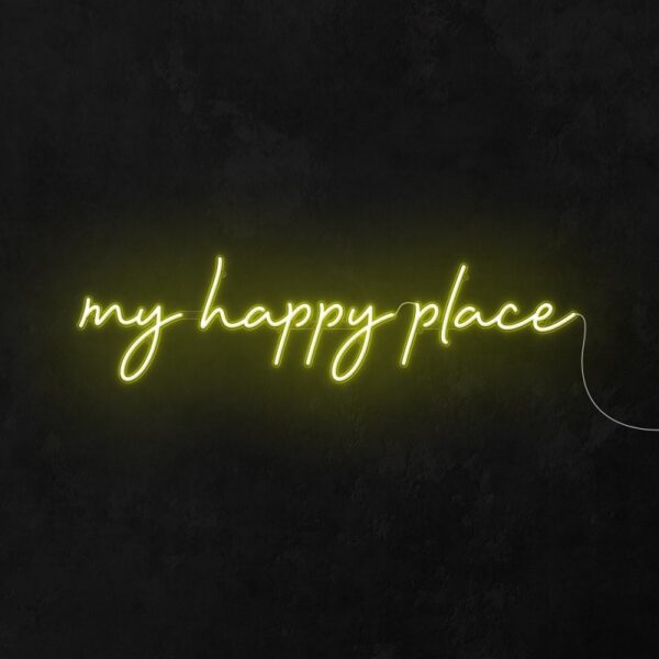 living room neon sign, custom neon light, neon sign may happy place