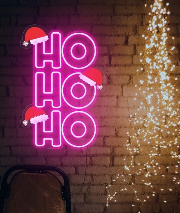 pink neon sign, wall art, christmas neon light, holiday wall art neon sign