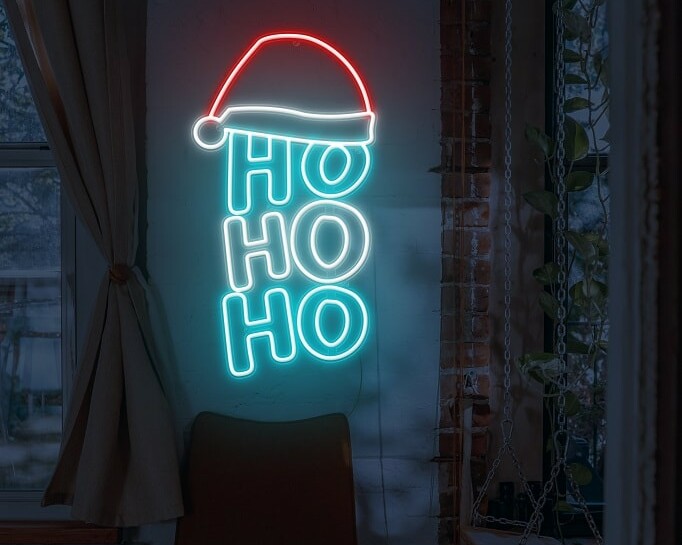 santa hat custom neon signs,neon sign for chrismas