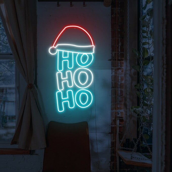 santa hat custom neon signs,neon sign for chrismas