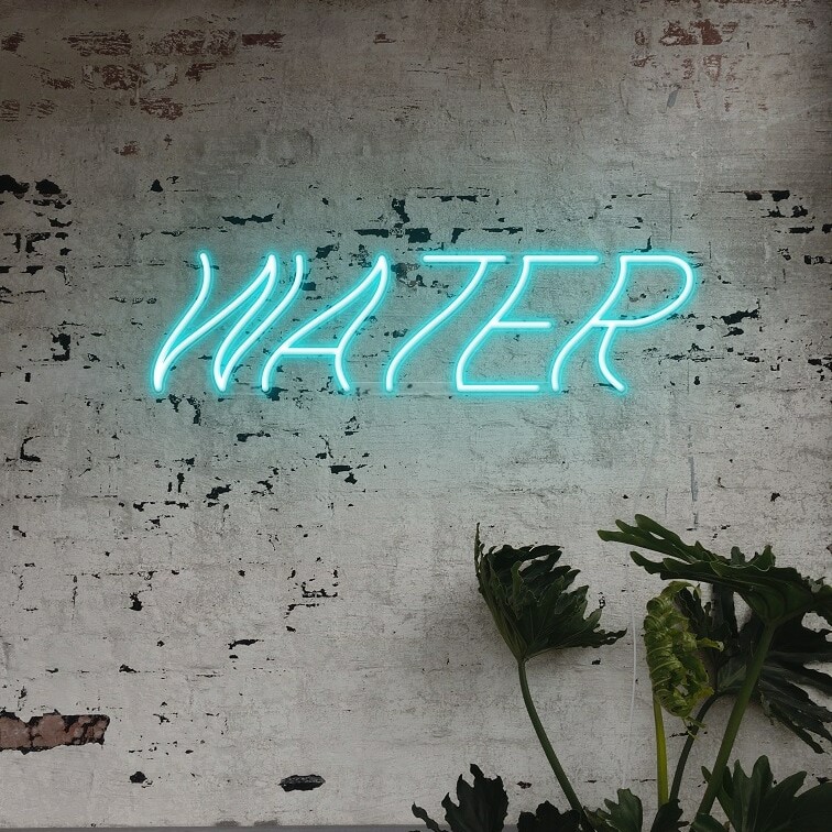 water neon sign, shop neon sing, cafe and bar custom neon sign