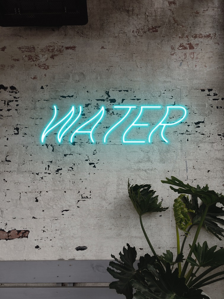 water neon sign, shop neon sing, cafe and bar custom neon sign