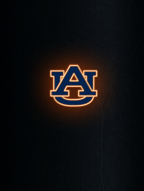 Auburn university logo neon sign, neon light for football