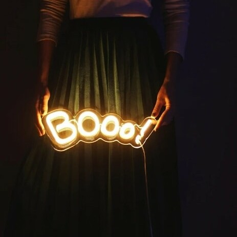 Booo! Neon Sign, custom event neon light